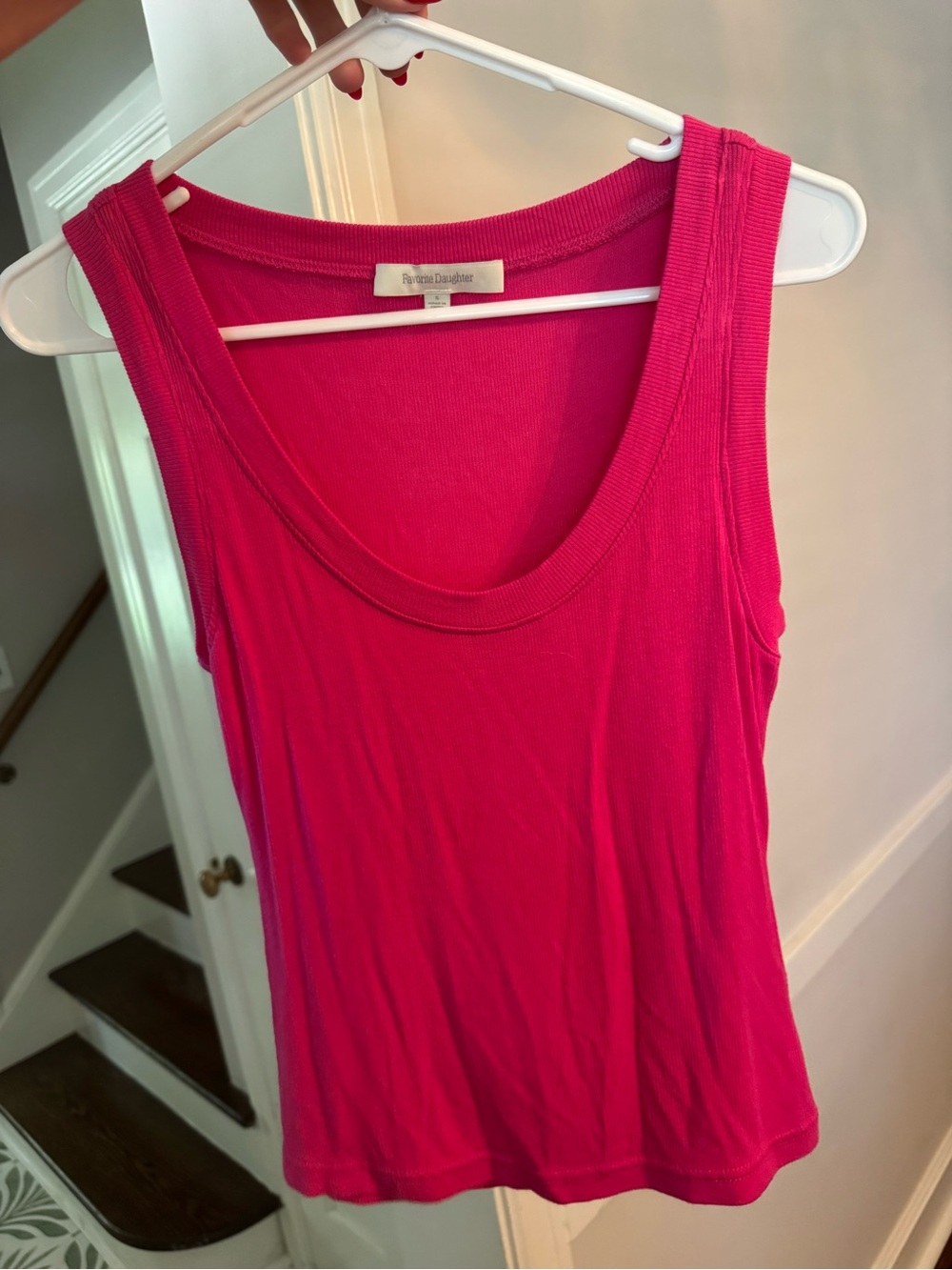 Favorite Daughter Hot Pink Ribbed Tank Top